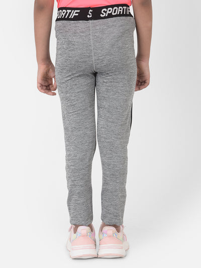 Grey Colourblocked High Waisted Track Pants - Girls Track Pants