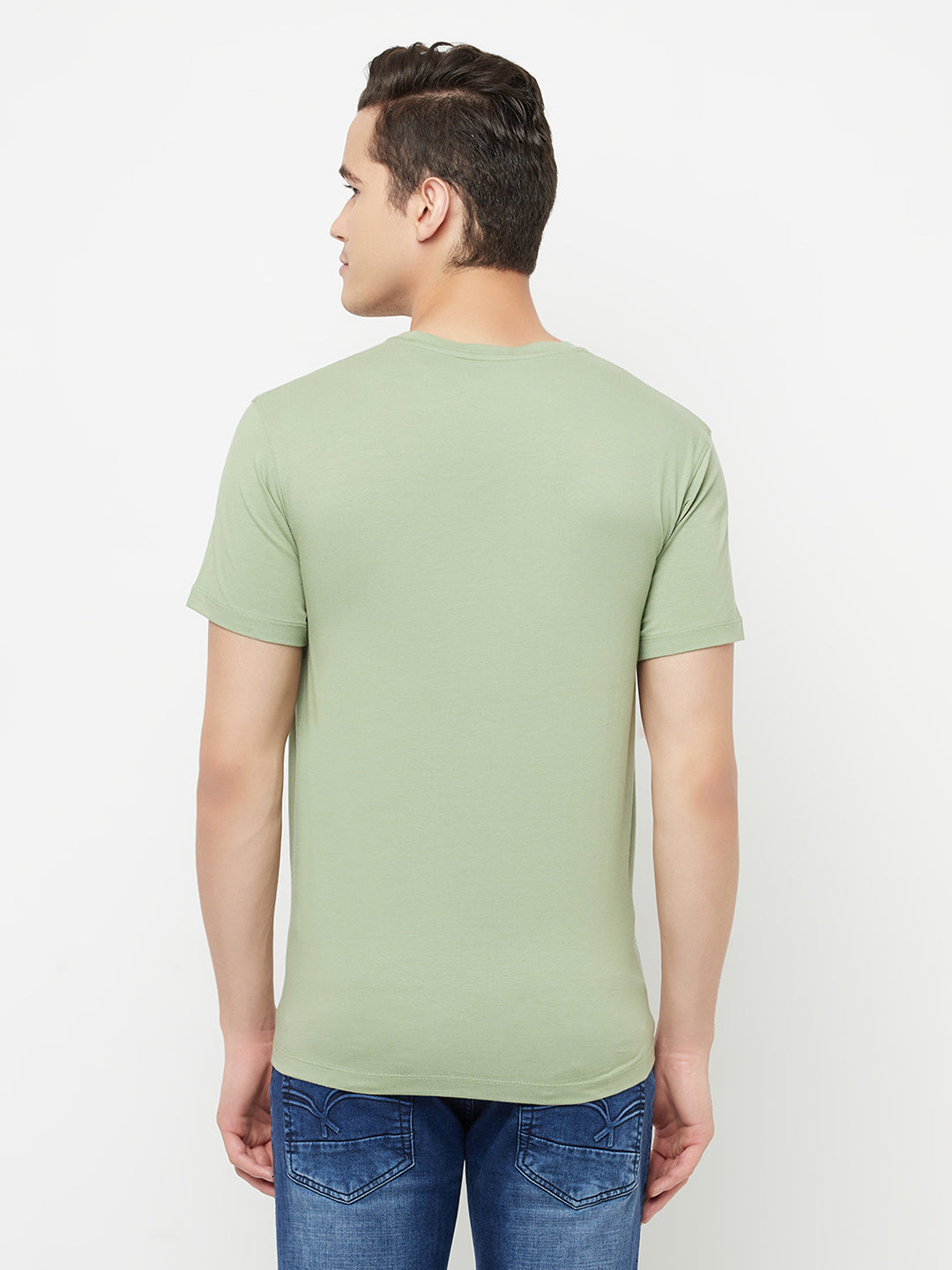 Olive V-Neck T-Shirt - Men T-Shirts