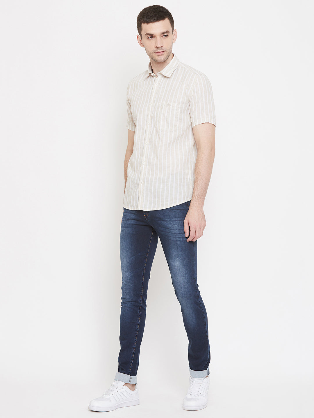 Beige striped shirt - Men Shirts