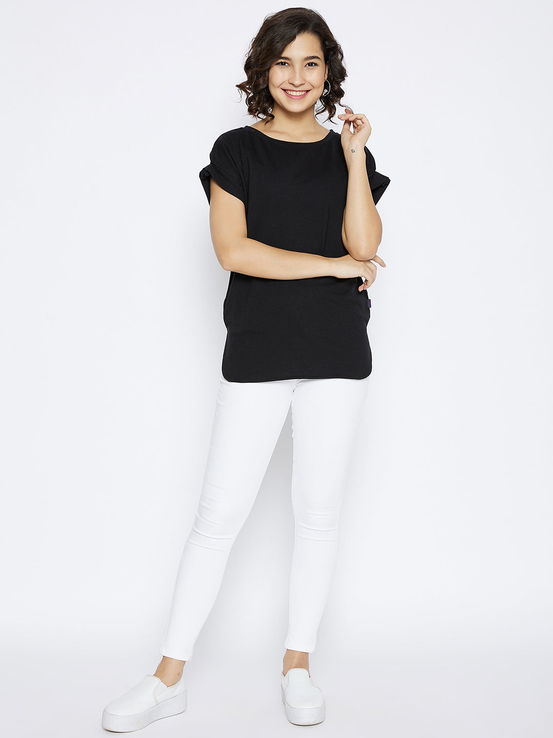 Black V-Neck T-shirt - Women T-Shirts