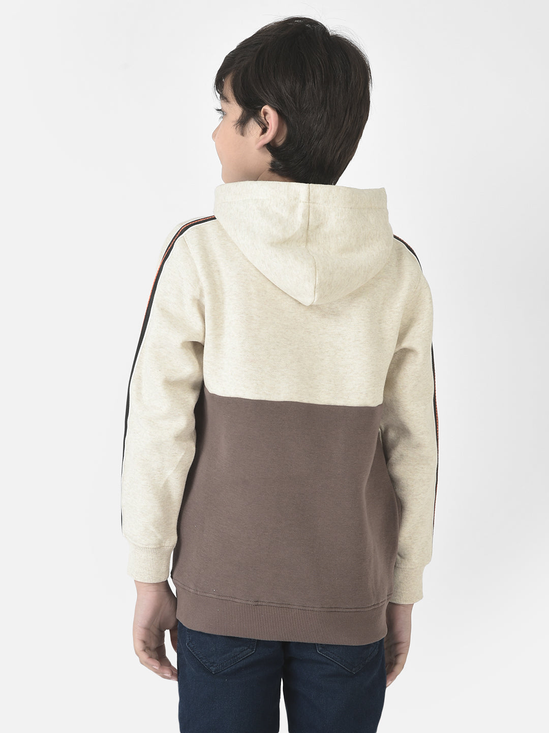  Dusty Brown Colour-Blocked Hoodie