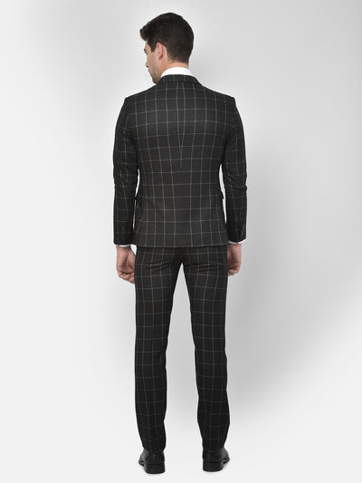 Black Checked Suit - Men Suits