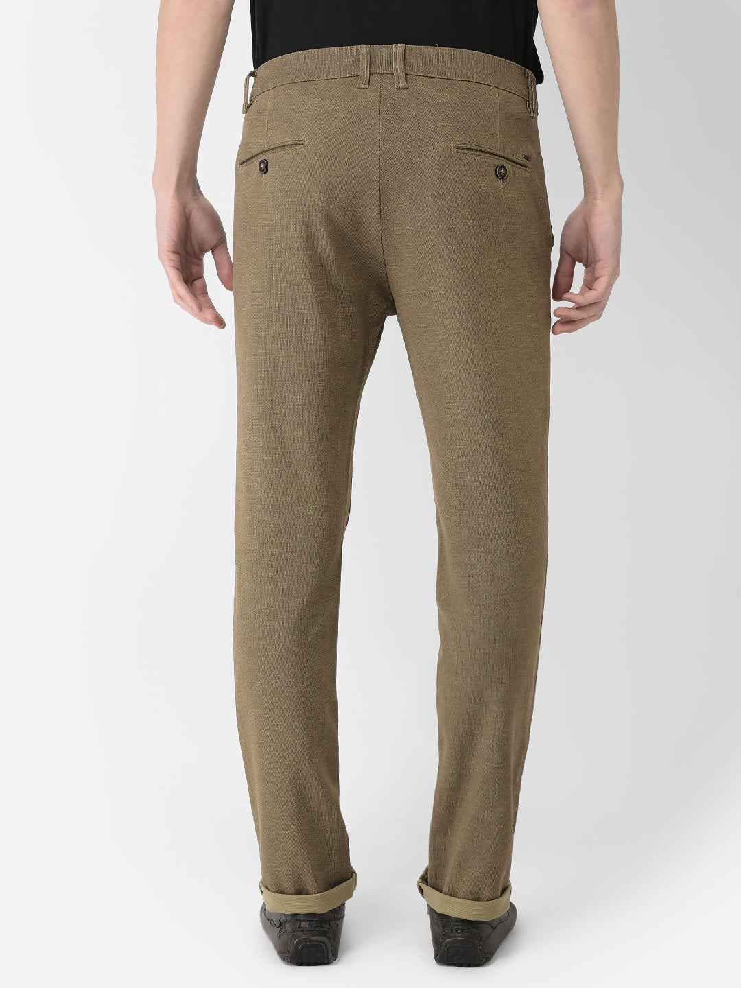  Khaki Textured Trousers 