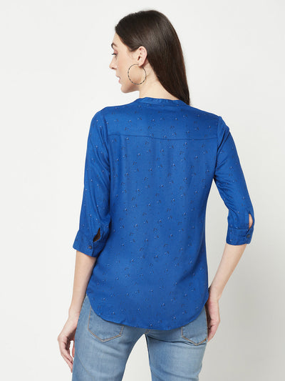  Royal Blue Printed Shirt