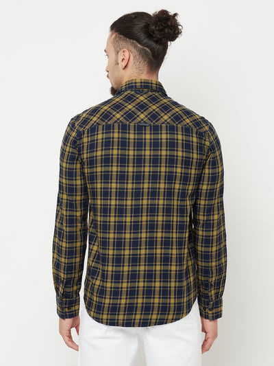 Beige Checked Casual Shirt - Men Shirts
