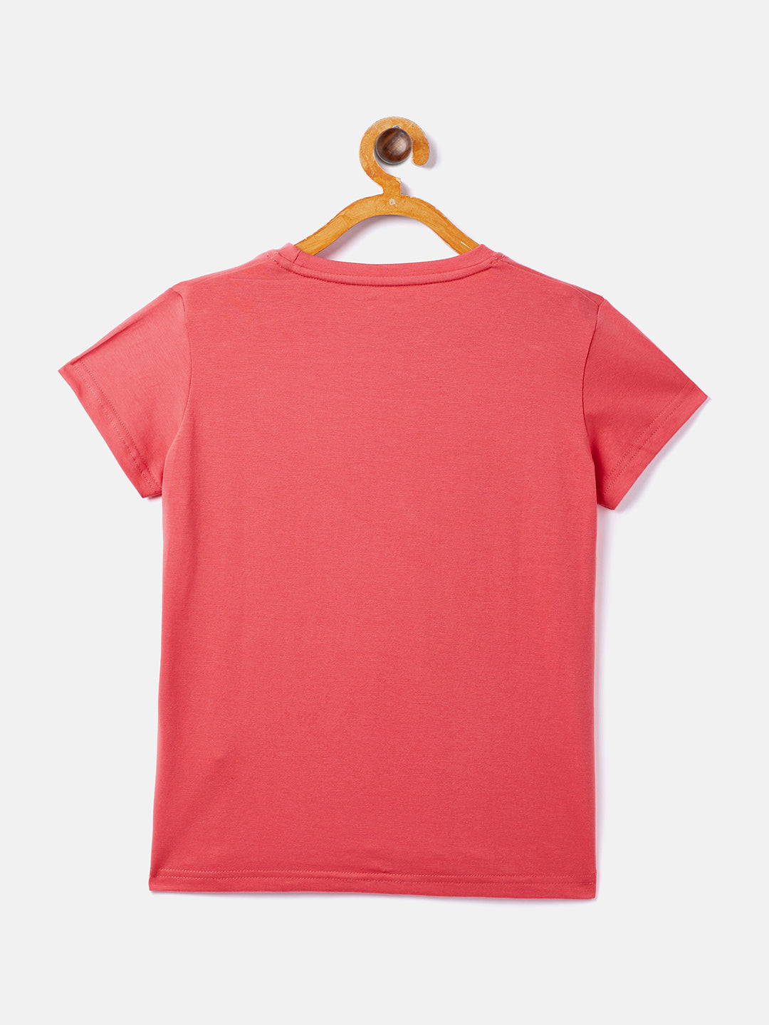 Pink Printed Round Neck T-Shirt - Girls T-Shirts