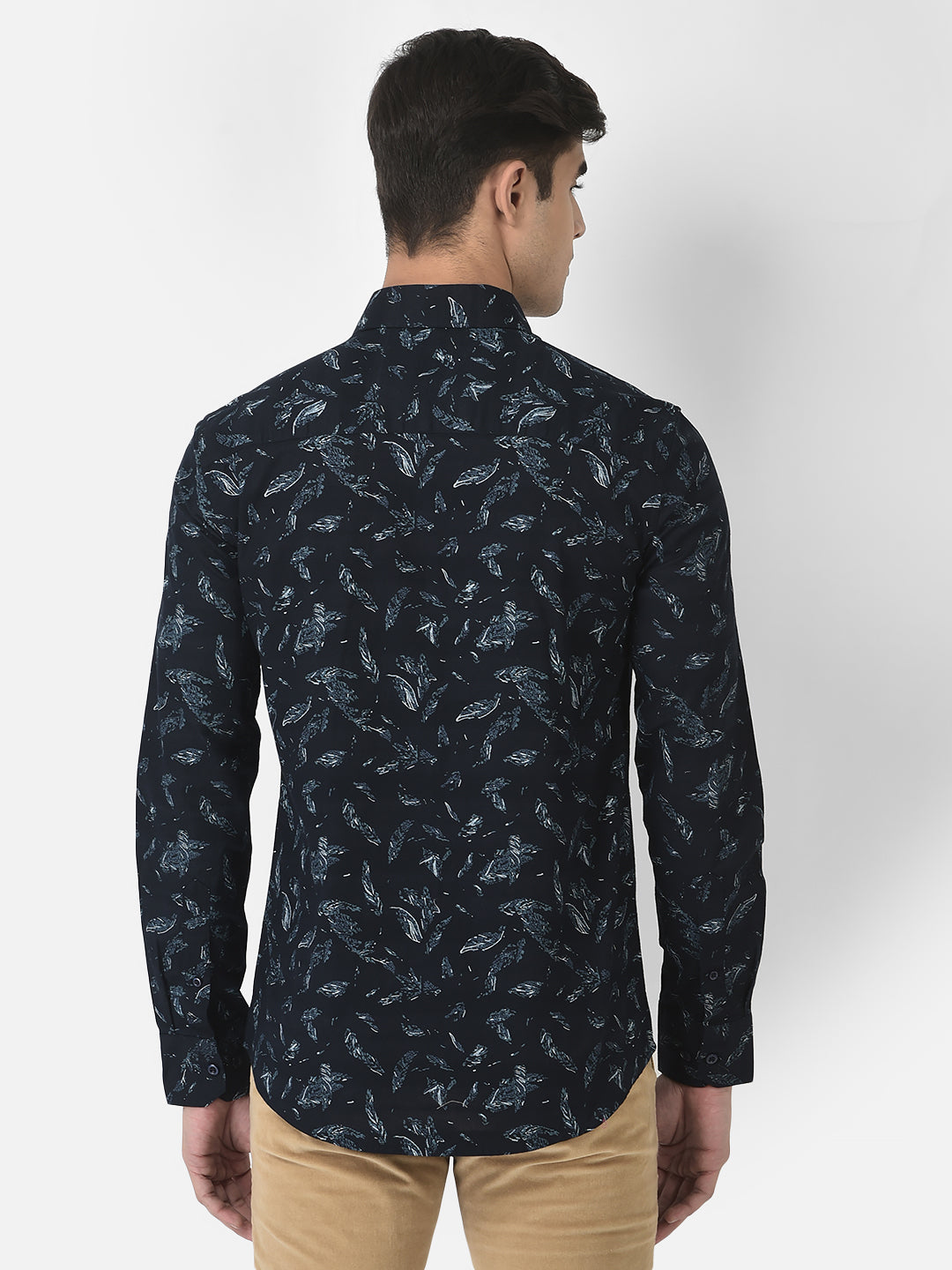  Navy Blue Shirt in Floral Print 