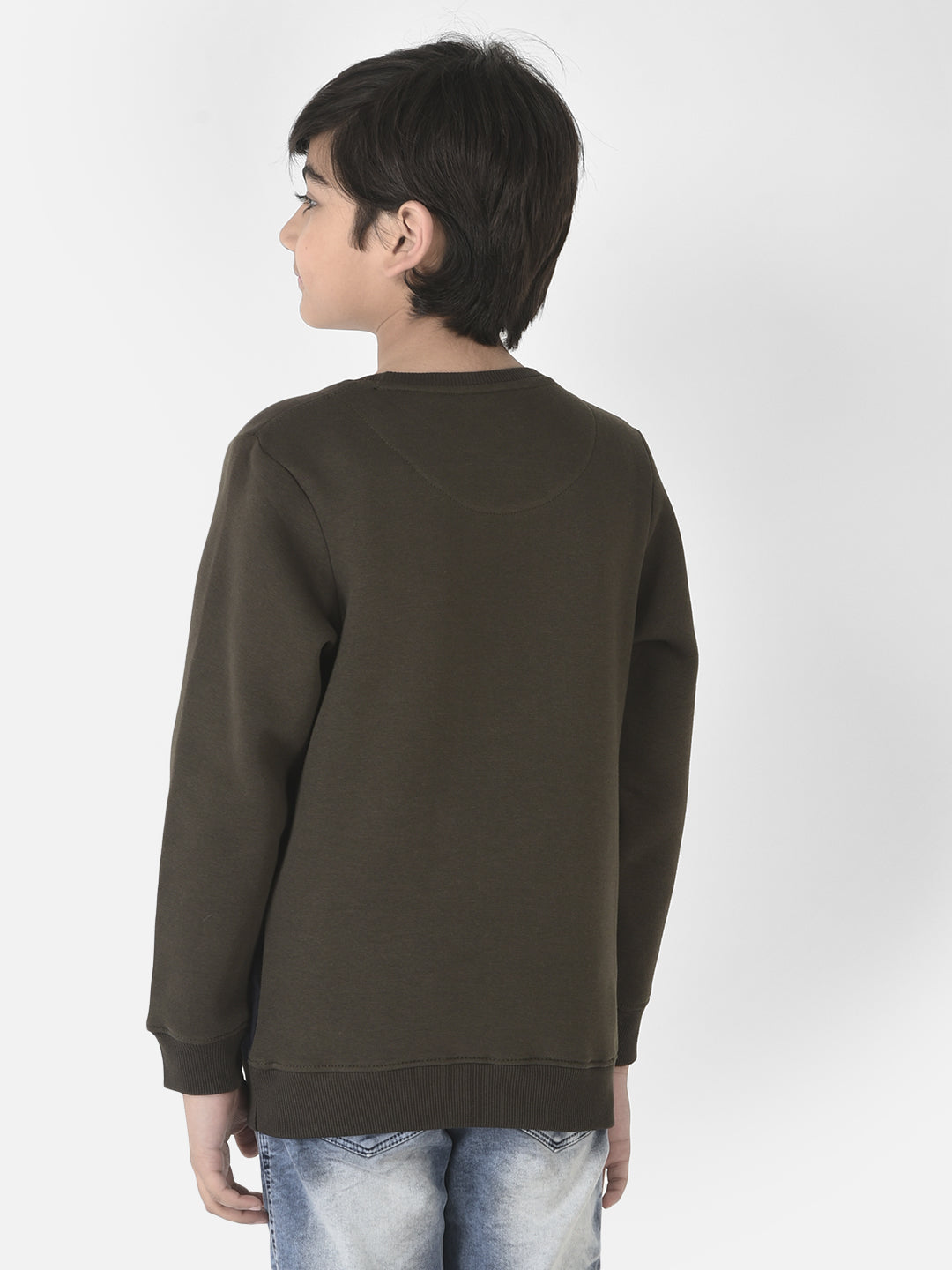  Olive Green Upside-Down Sweatshirt