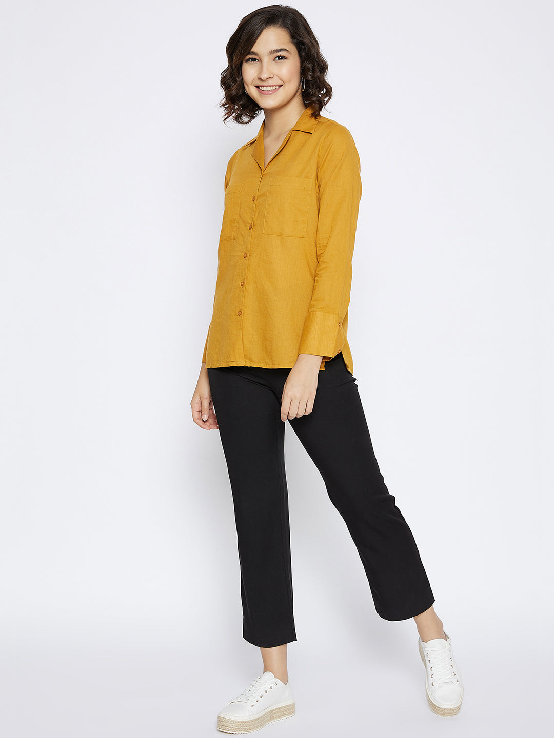 Mustard Slim Fit shirt - Women Shirts