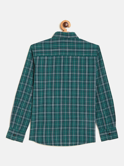Green Checked Full Sleeves Shirt - Boys Shirts