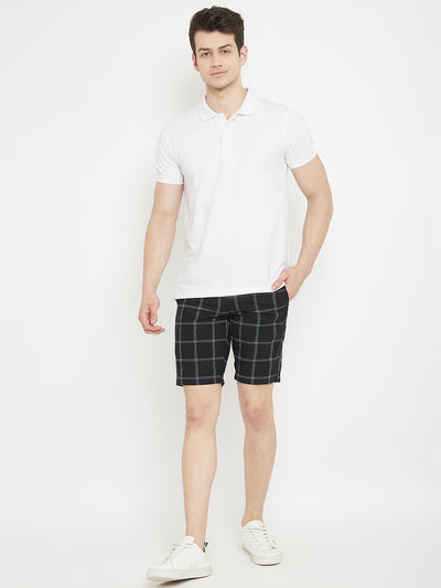 Black Checked shorts - Men Shorts