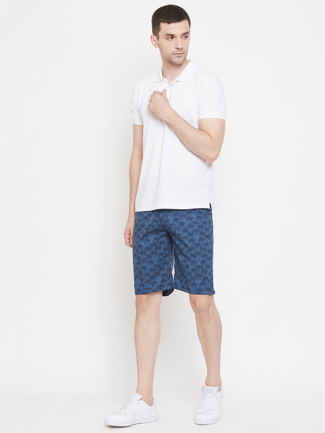 Blue Printed shorts - Men Shorts