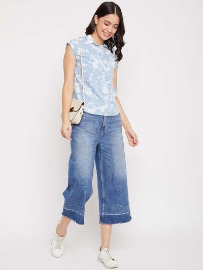 Blue Sleeveless Top - Women Tops