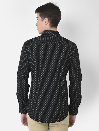  Black Geometric Print Shirt