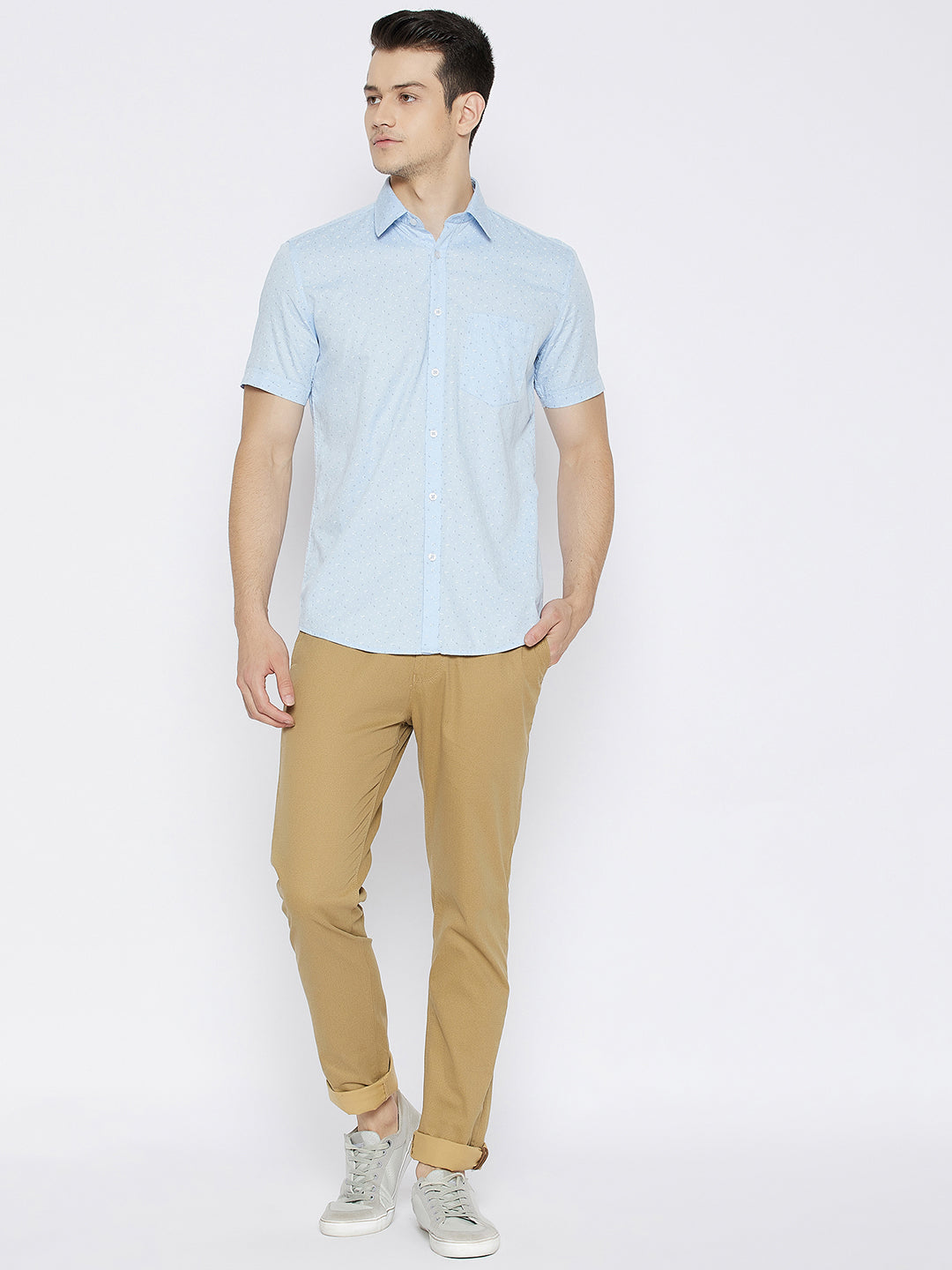 Blue Printed Slim Fit shirt - Men Shirts