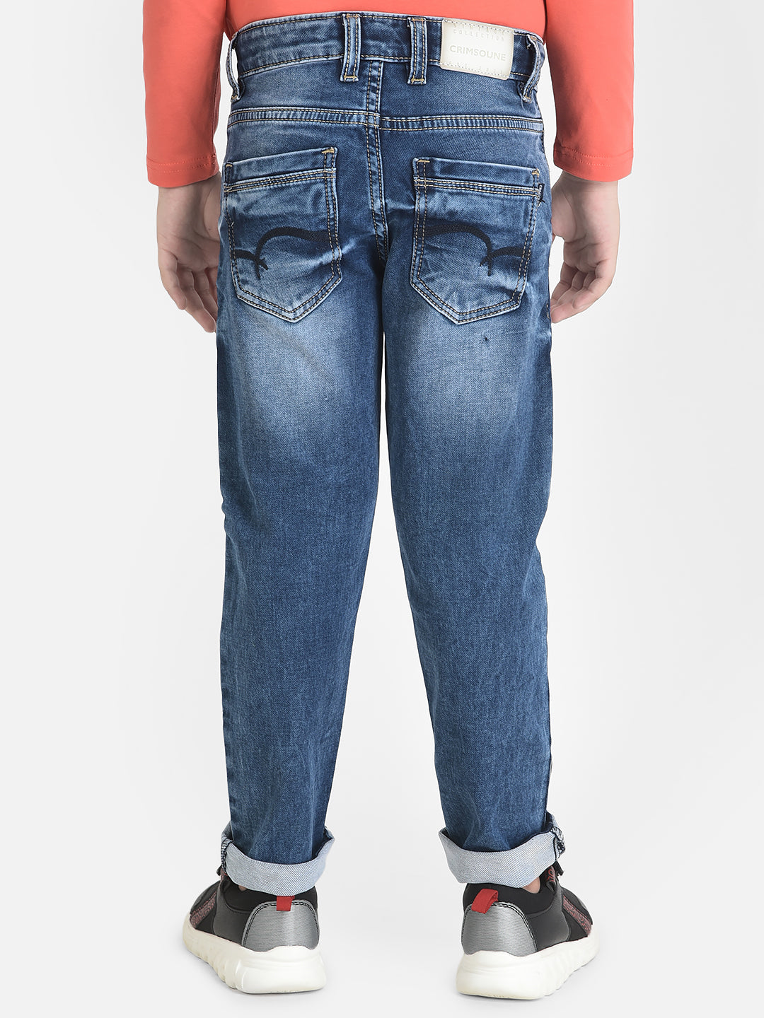 Blue Heavy Fade Jeans-Boys Jeans-Crimsoune Club