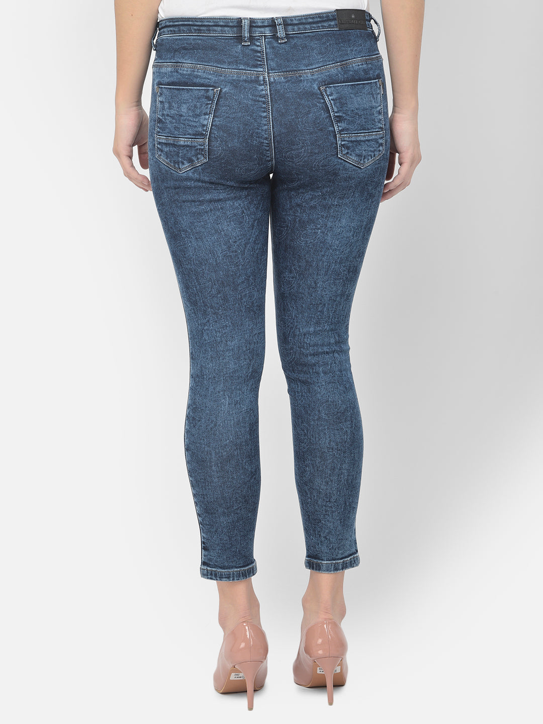 Blue Printed Jeans - Women Jeans