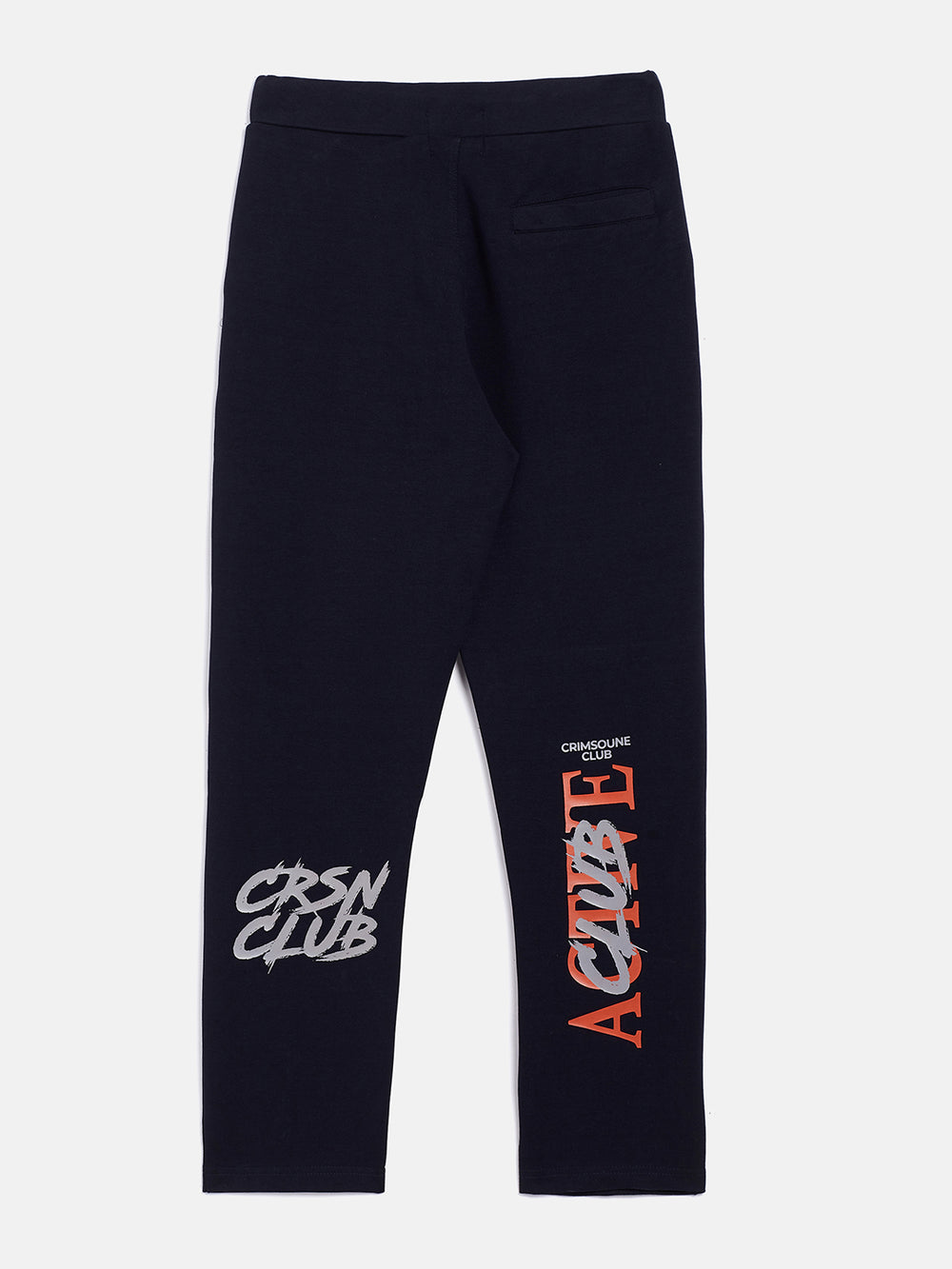 Navy Blue Printed Track Pants - Boys Track Pants