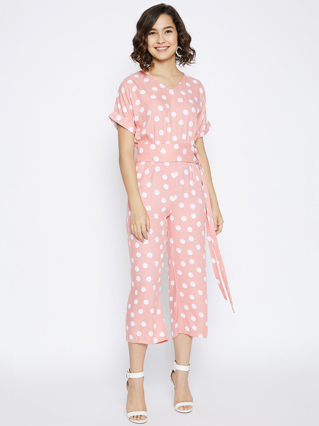 Peach Printed Jumpsuit - Women Jumpsuits