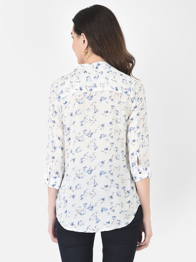 White Floral Top - Women Tops
