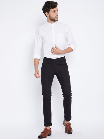 Buy Van Heusen Black Slim Fit Trousers for Mens Online  Tata CLiQ