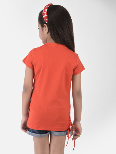 Sunrise Orange Typographic T-shirt - Girls T-Shirts