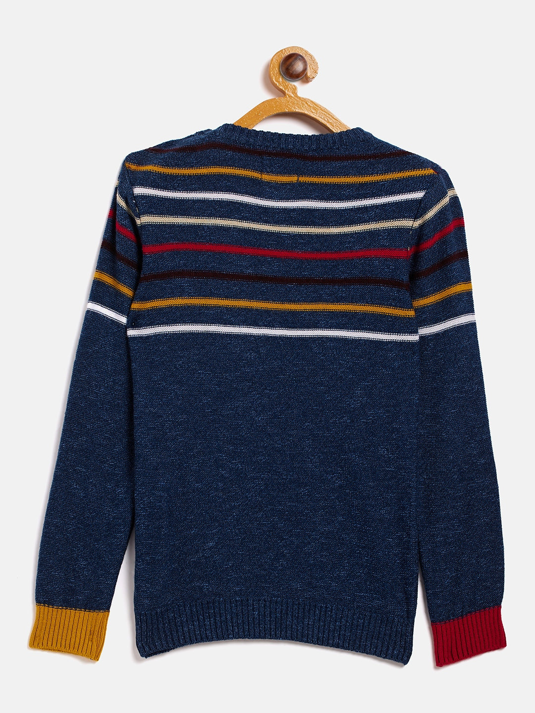 Blue Striped Round Neck Sweater - Boys Sweaters