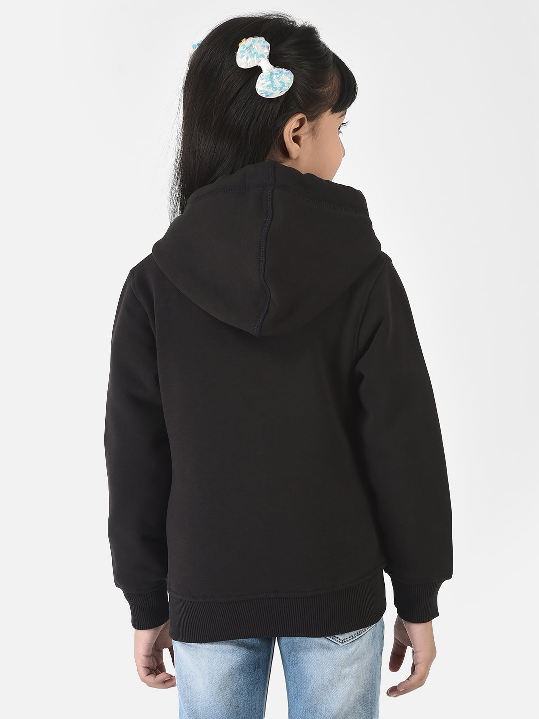 Black Sweatshirt with Zip Enclosure 