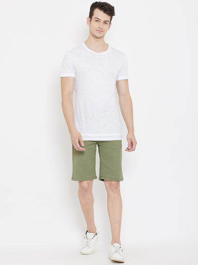 Green Slim Fit Shorts - Men Shorts