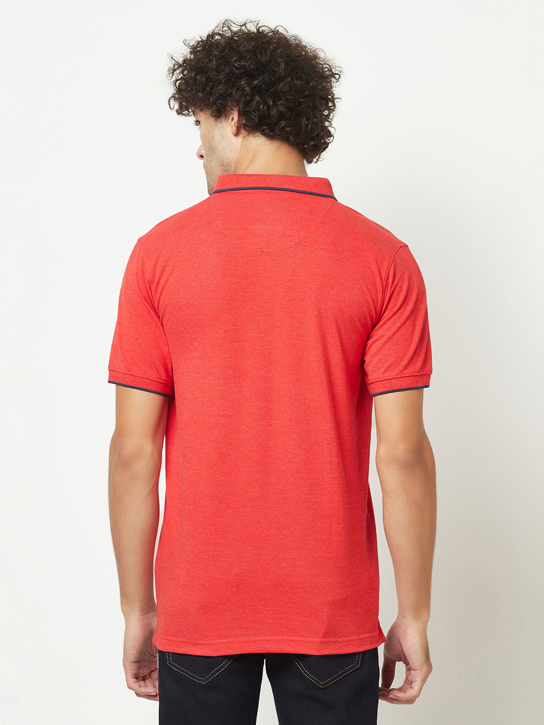  Bright Red Basic Polo T-Shirt