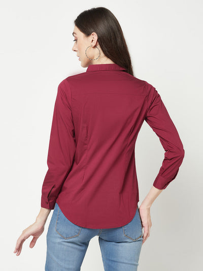  Maroon Slim Shirt