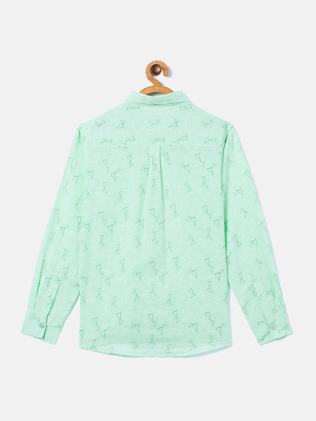 Mint Green Printed Linen Casual Shirt - Boys Shirts