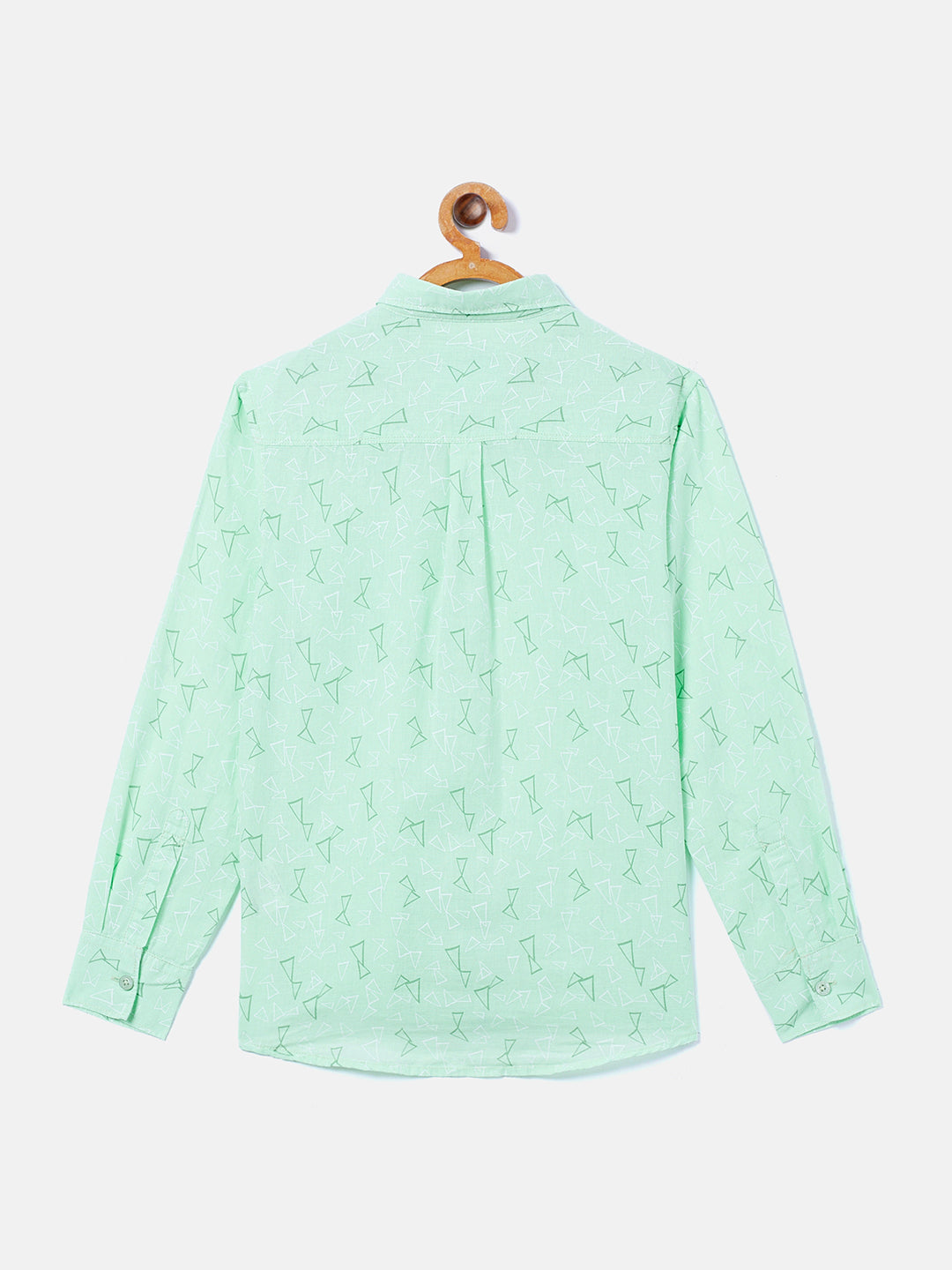 Mint Green Printed Linen Casual Shirt - Boys Shirts