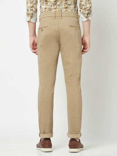  Khaki Textured Trousers