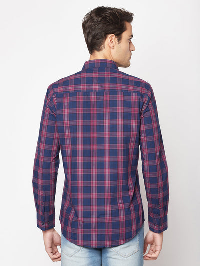  Checked Purple Shirt