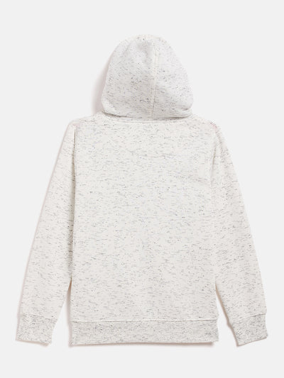 White Printed Hooded Sweatshirt - Girls Sweatshirts