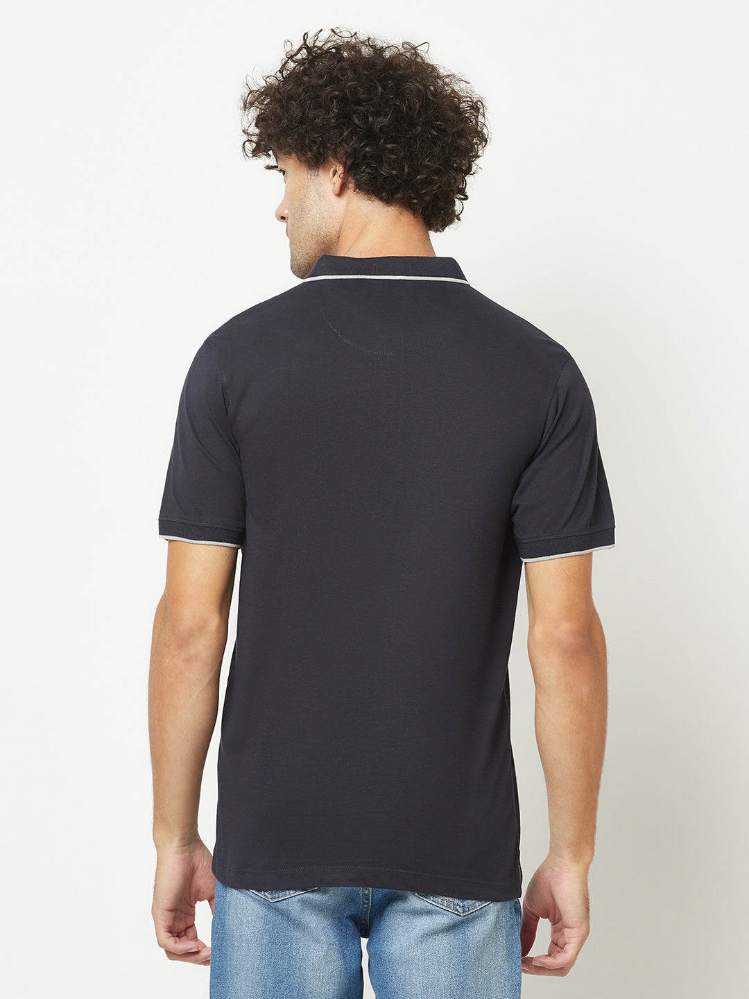  Plain Navy Blue Polo T-Shirt