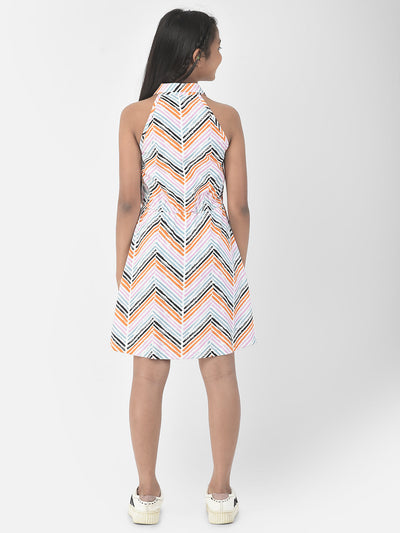  Racer-Back Printed Dress