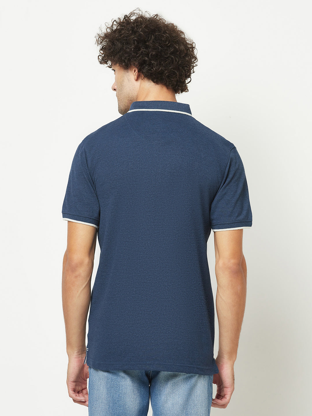  Blue Melange Polo T-Shirt