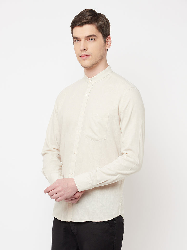 Beige Casual Shirt - Men Shirts