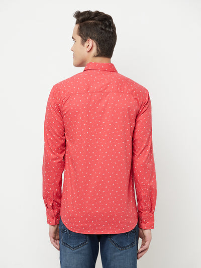 Pink Floral Printed Shirt - Men Shirts