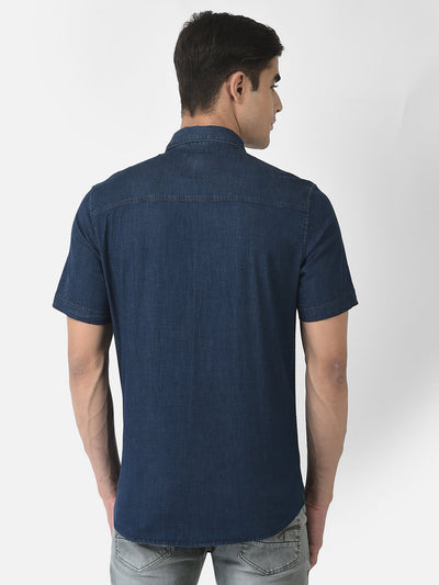 Denim Shirt with Short Sleeves 