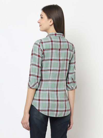 Mint Green Shirt in Tartan Checks