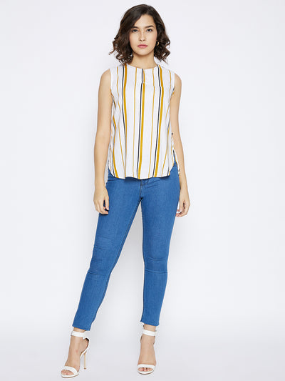 Mustard Striped Top - Women Tops