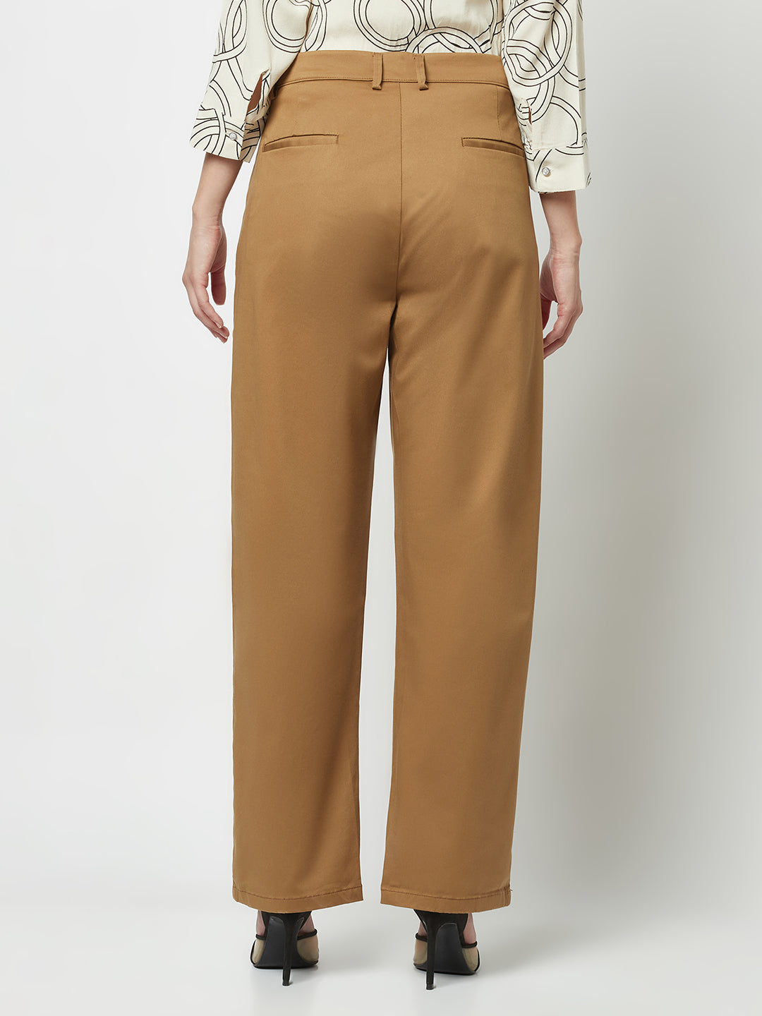 Dark Khaki Straight-Fit Trousers