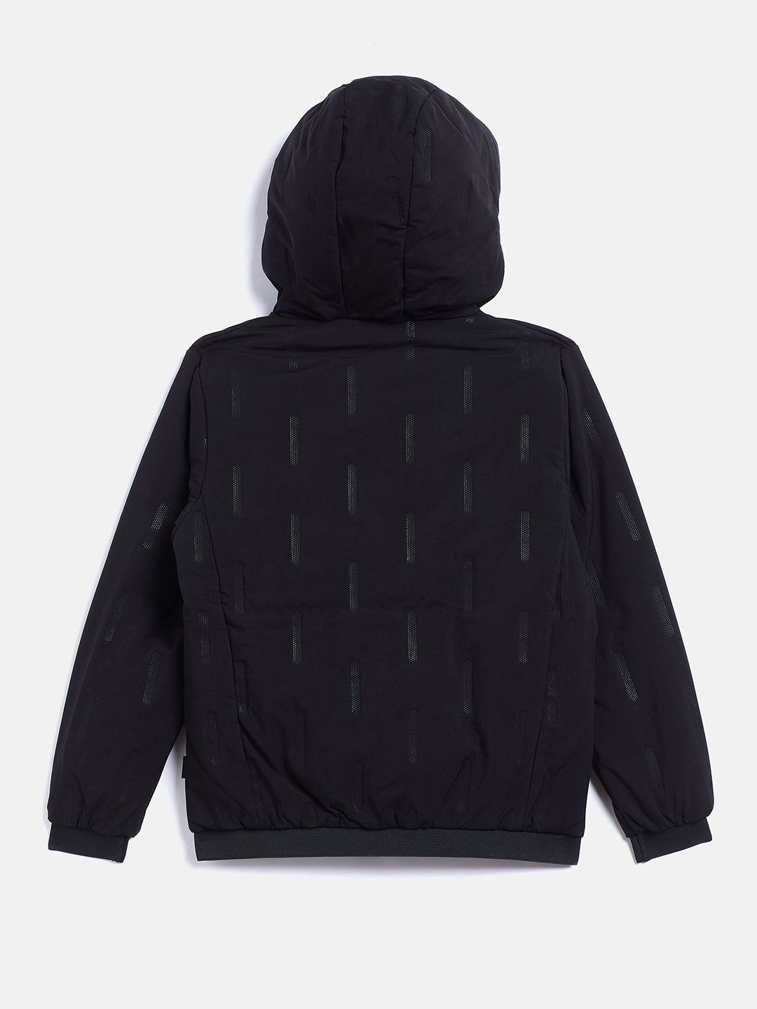 Black Printed Hooded Jacket - Boys Jacket