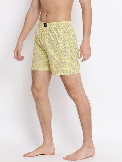 Yellow Printed Boxer - Men Boxers