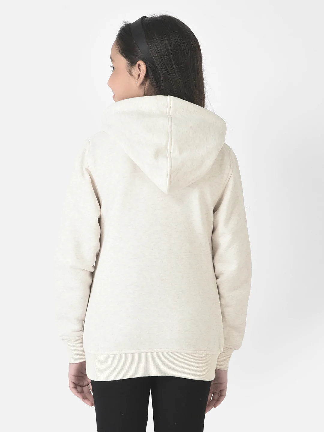  Beige Graphic Face Hoodie