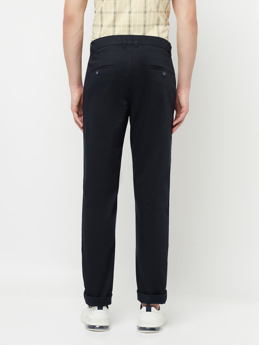 Navy Blue Casual Trousers - Men Trousers