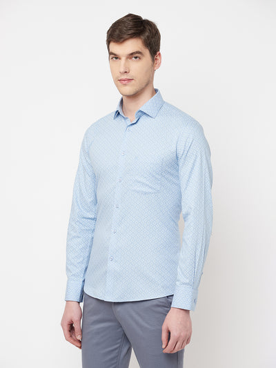 Blue Printed Casual Shirt - Men Shirts